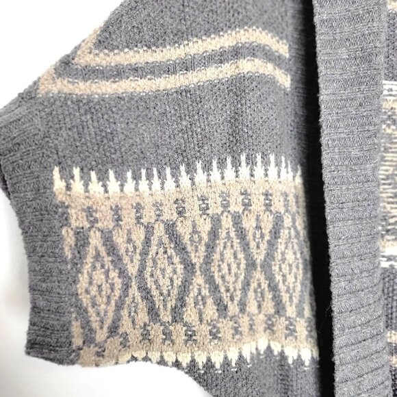 Preppy Half Sleeve Belted Open Cardigan Knit Sweater Top Gray Women Size S - Picture 8 of 11